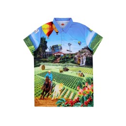 Customized short-sleeved dye-sublimation Polo shirt, all printed, Australian farm, dye-sublimation manufacturer P1585 Customized short-sleeved dye-sublimation Polo shirt, all printed, Australian farm, dye-sublimation manufacturer P1585